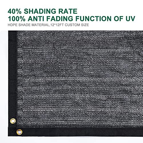 40% Shade Cloth 6.5x10FT Mesh Tarp with HDPE Material and Reinforced Grommets B897