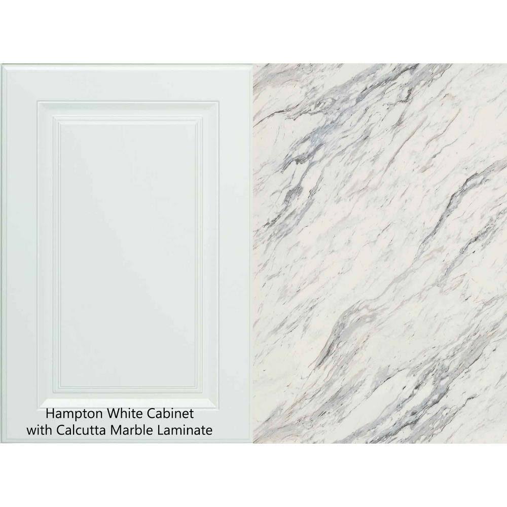 8 ft. Laminate Countertop Kit in Calcutta Marble with Valencia Edge L52565