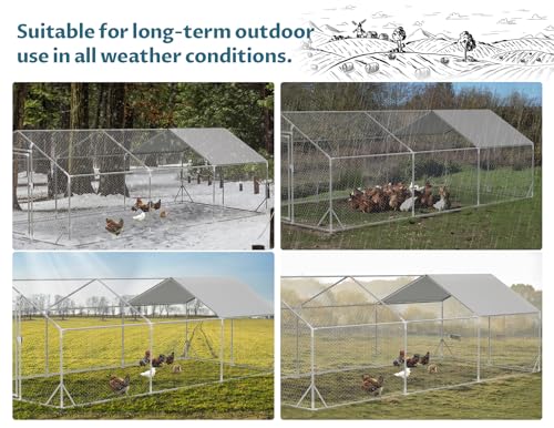 Metal Chicken Coop with Anti-Rust Steel & Waterproof Cover Z56193
