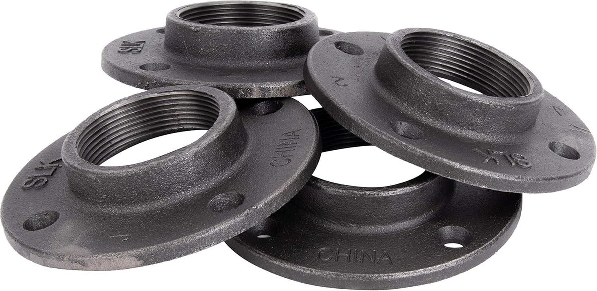 Cast Iron Floor Flange 4 Pack, Steel Grey, 2 Inch Threaded J588
