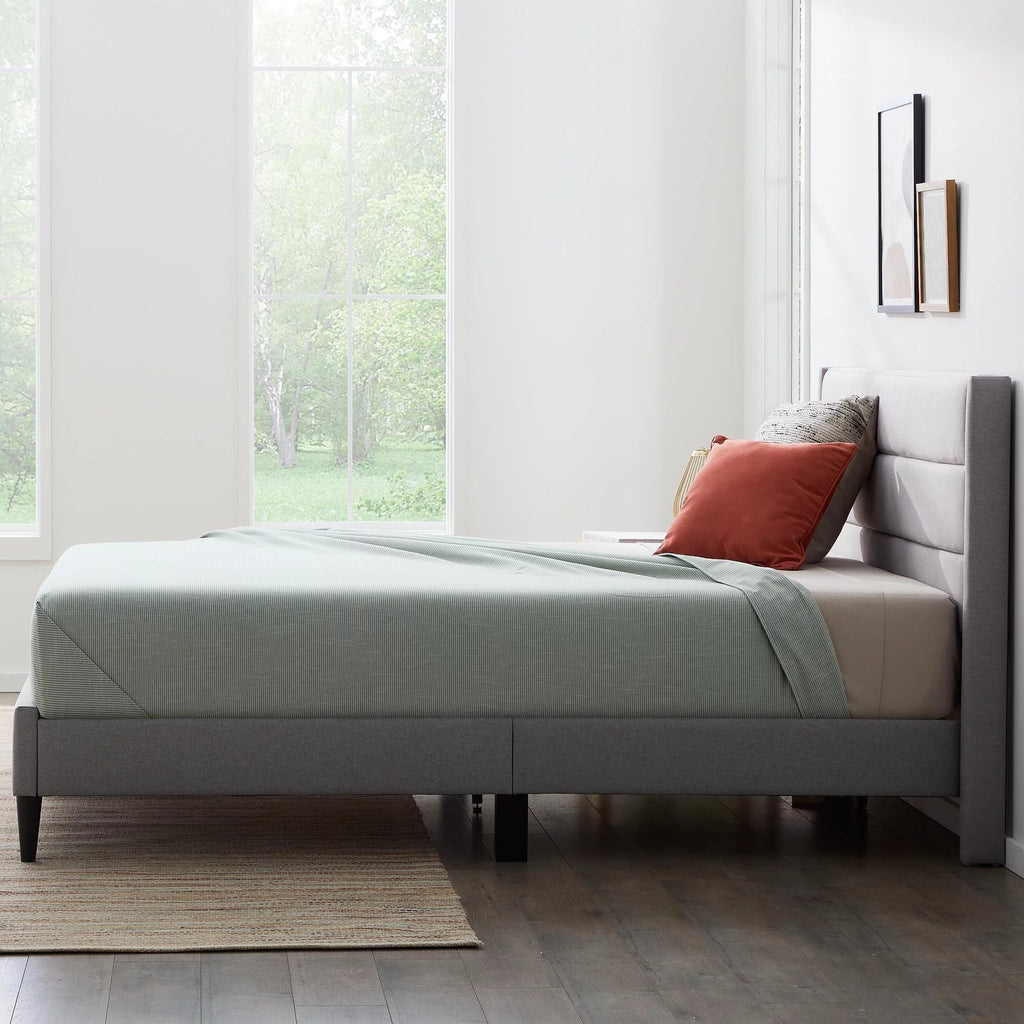 Blue Queen Upholstered Platform Bed Z64602