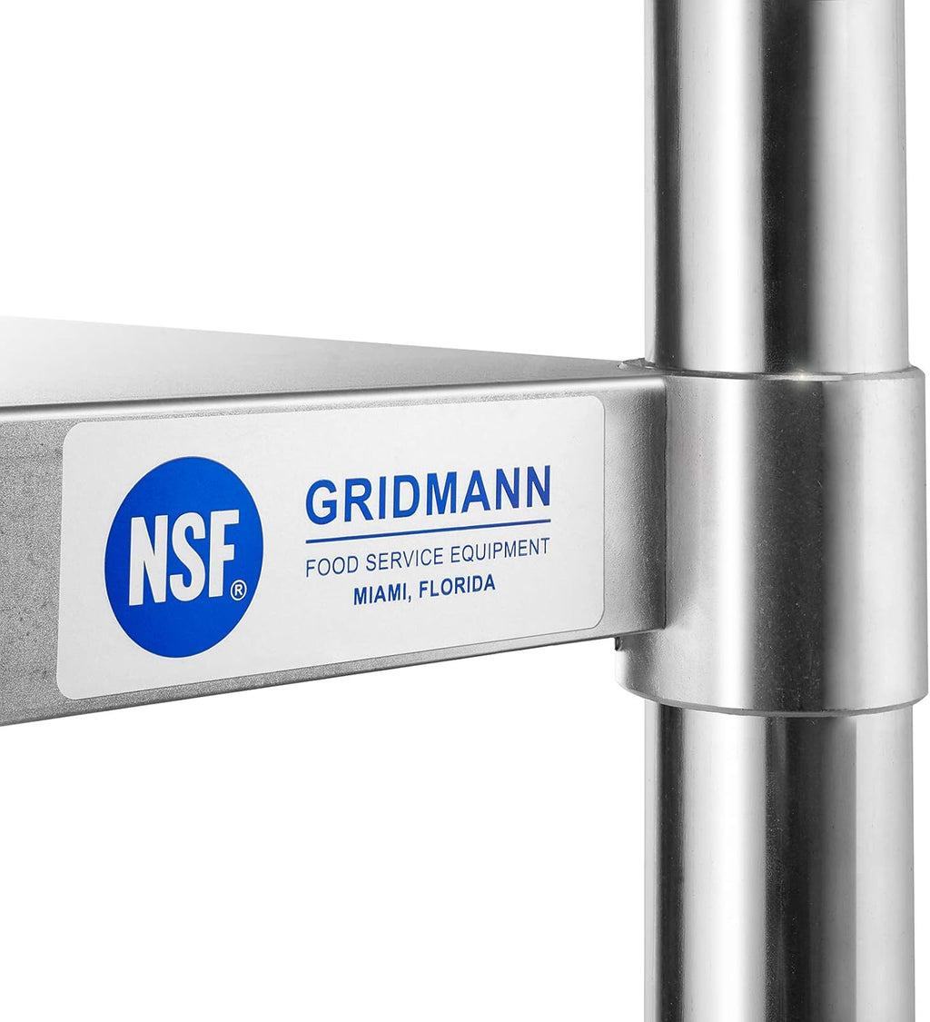 NSF Stainless Steel Commercial Kitchen Prep & Work Table with 4 Casters B63162