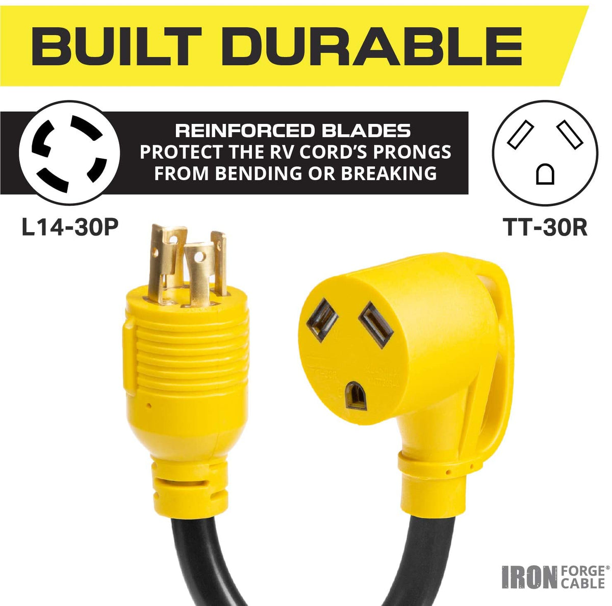 30 Amp RV Electrical Adapter Cord 12 inch E469