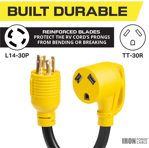 30 Amp RV Electrical Adapter Cord 12 inch E469