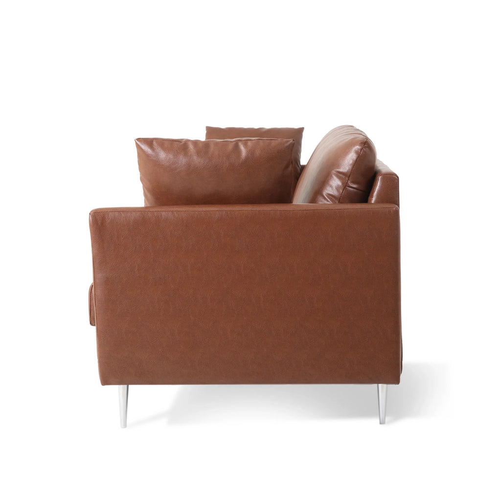 Faux Leather 3 Seater Sofa with Pillows M63219