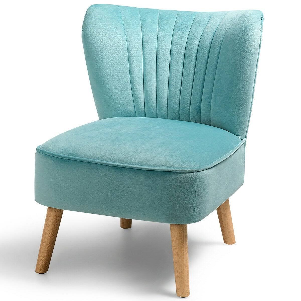 Green Velvet Armless Accent Chair S759