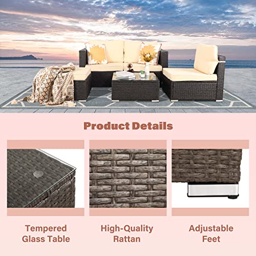 Oversize 5 Piece Wicker Patio Furniture Set Z7655