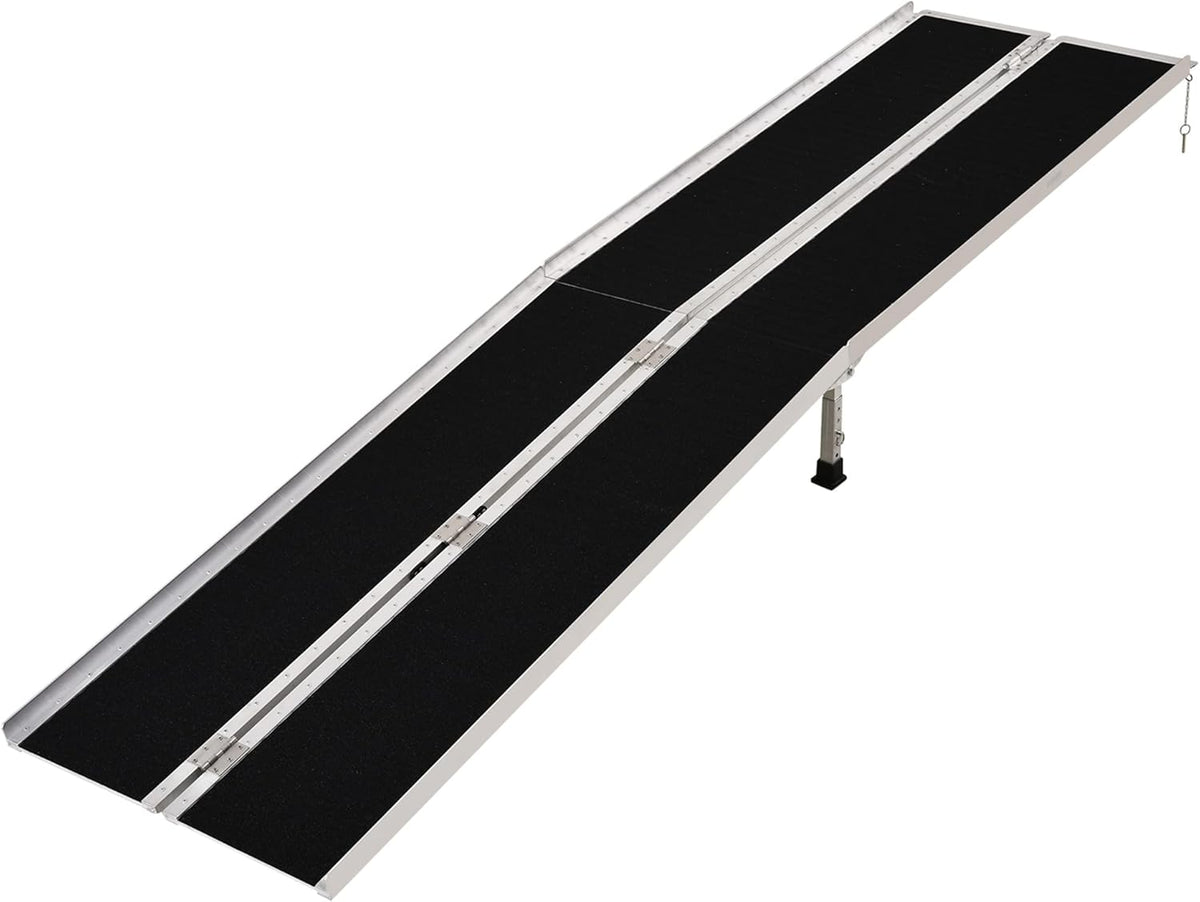 Aluminum Portable Skidproof PVC Carpeted Folding Wheelchair Ramp H78484