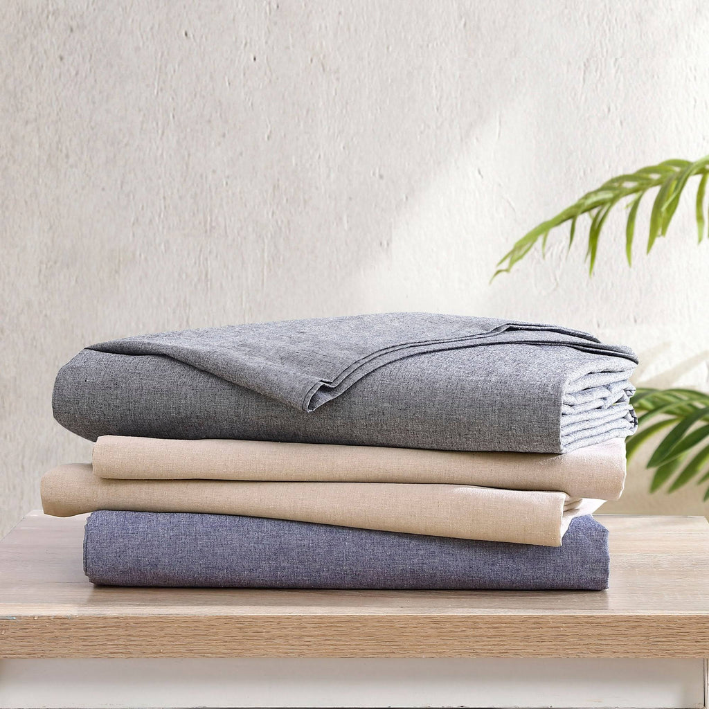 Recycled Fiber Heather Percale Cal King Sheet Set Z94945
