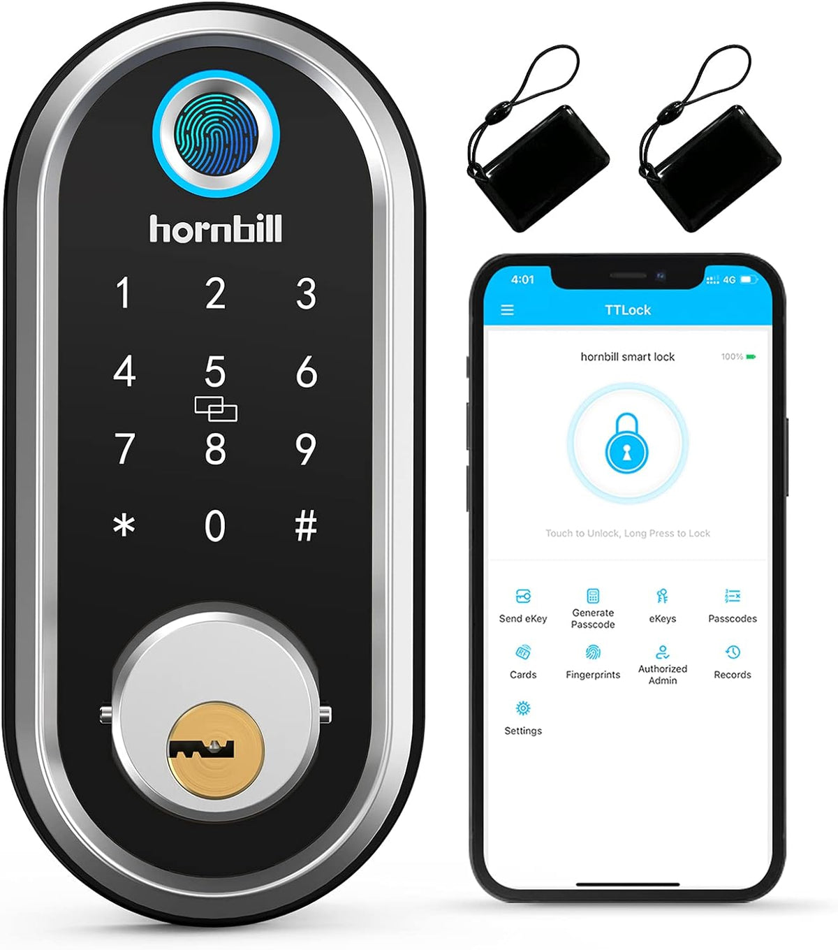 Fingerprint Deadbolt Smart Lock with Touchscreen Keypad L17474