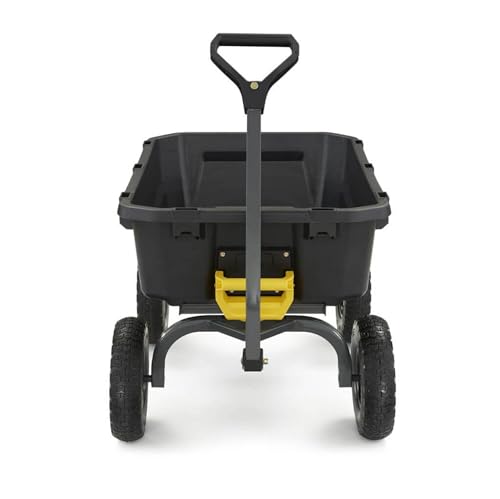 Heavy-Duty Steel Frame Dump Cart with 600 lb Capacity and No-Flat 10-Inch Tires H396