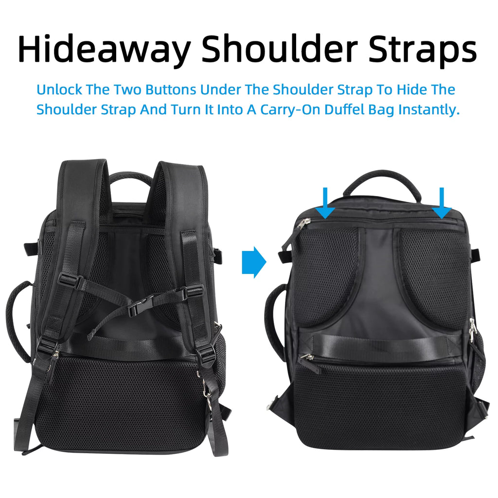Black Waterproof Travel Backpack P462069