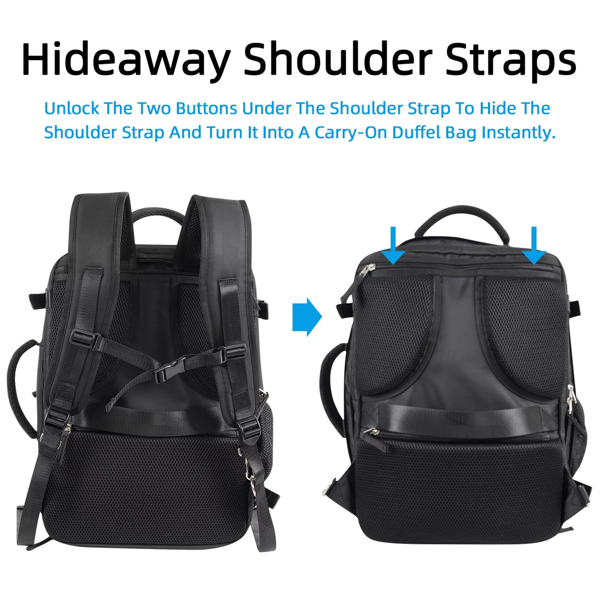 Black Waterproof Travel Backpack P462069