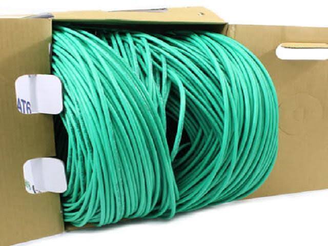Green Cat6e Plenum 24AWG Solid 1000 ft. Cable S6982