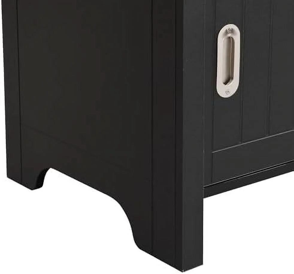 Black Hall Tree with Shoe Drawers and Bench V987955