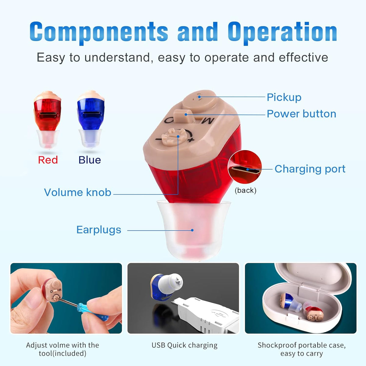 Rechargeable Invisible Hearing Aid 2 Pack J17338