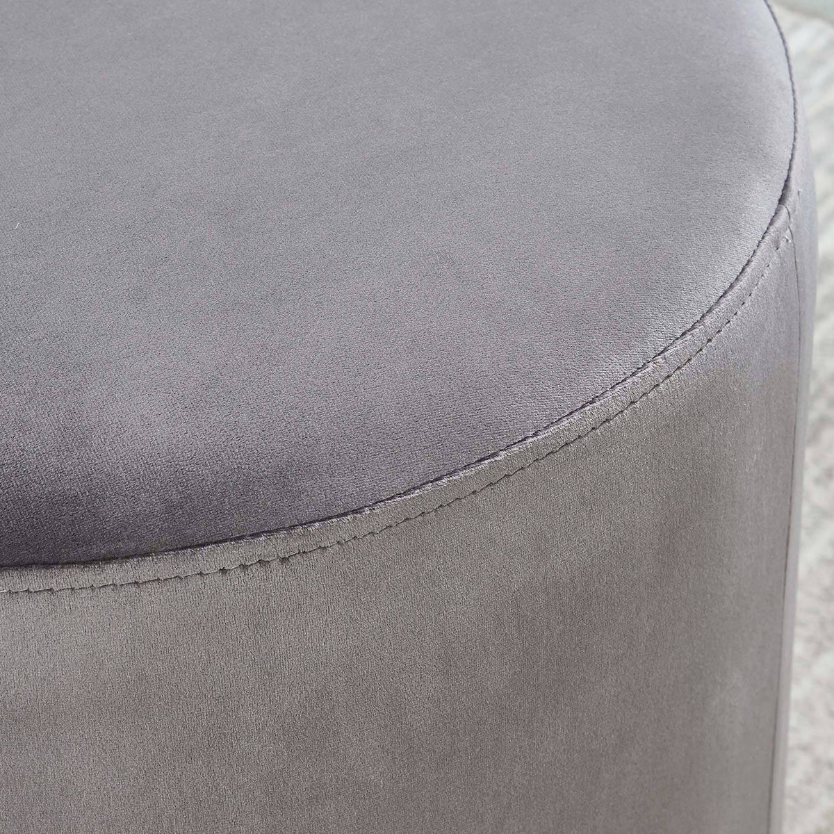 Gray and Gold Round Ottoman K4117