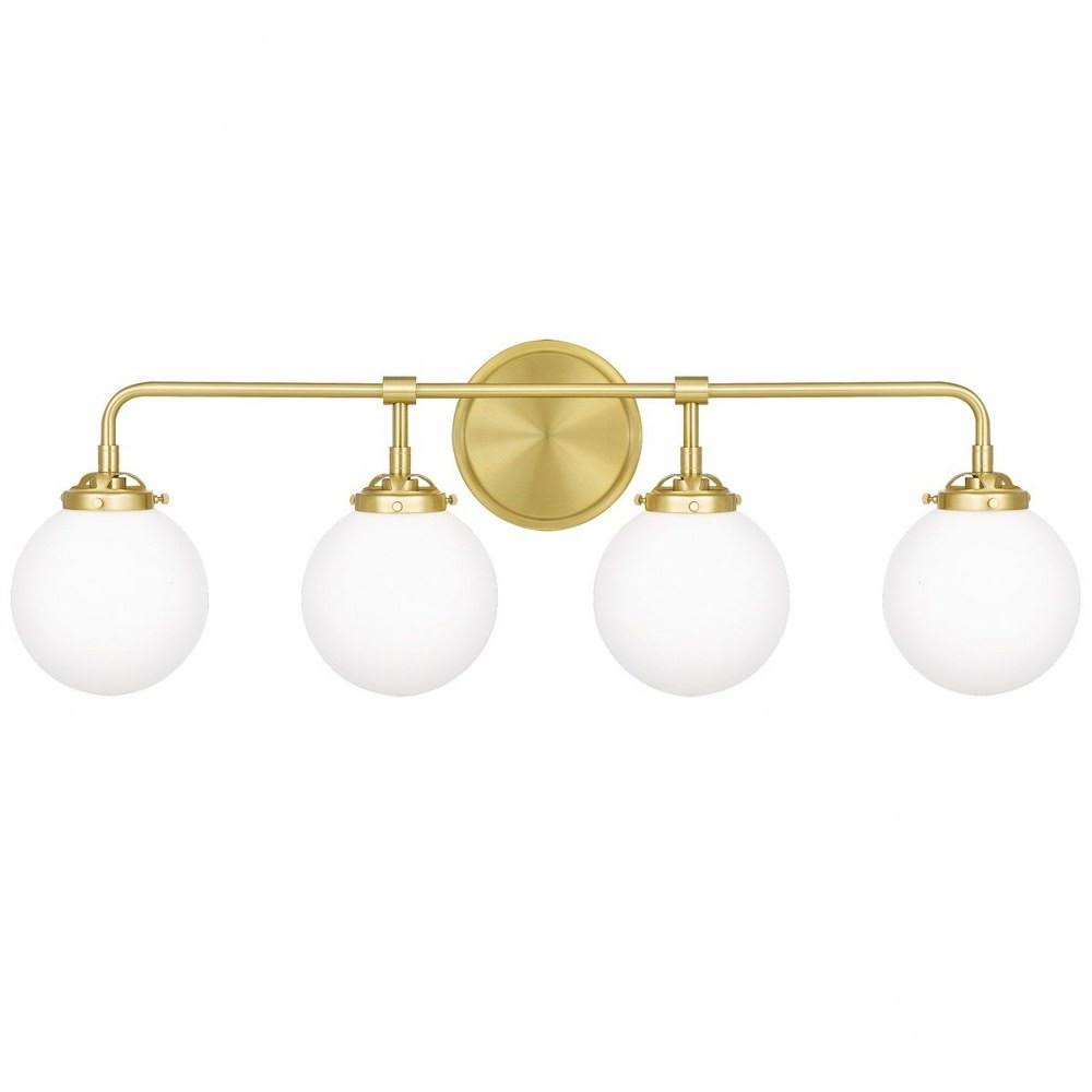 Satin Brass 4 Light Bath Vanity with Opal Etched Glass D468