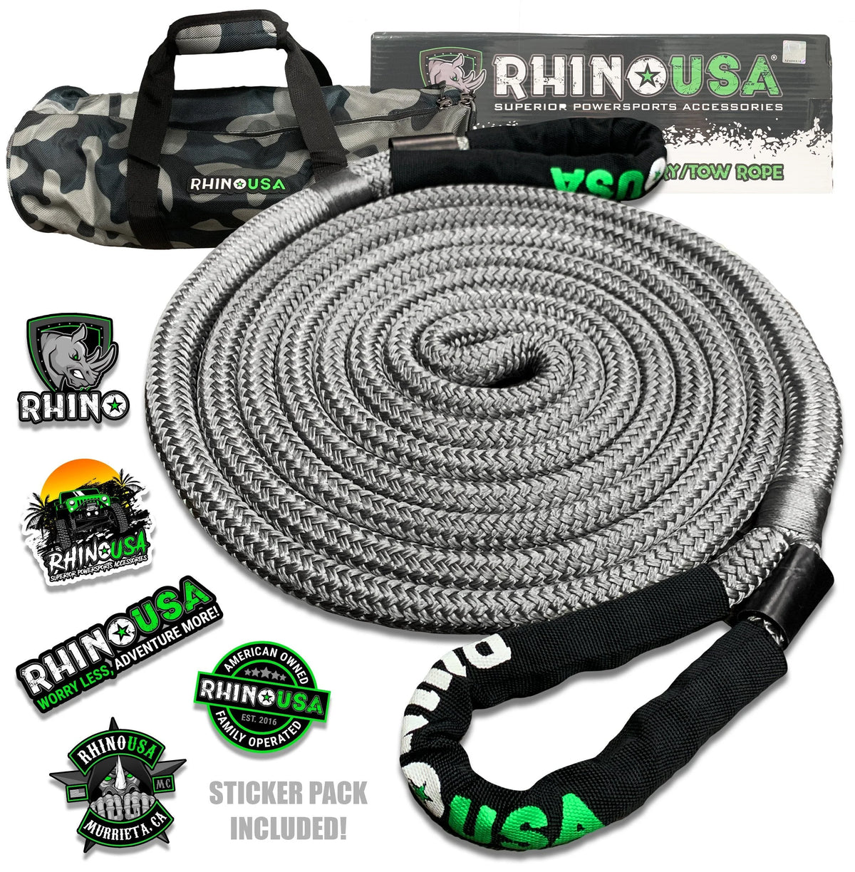 Kinetic Recovery Tow Rope 1in x 30ft Gray D506333