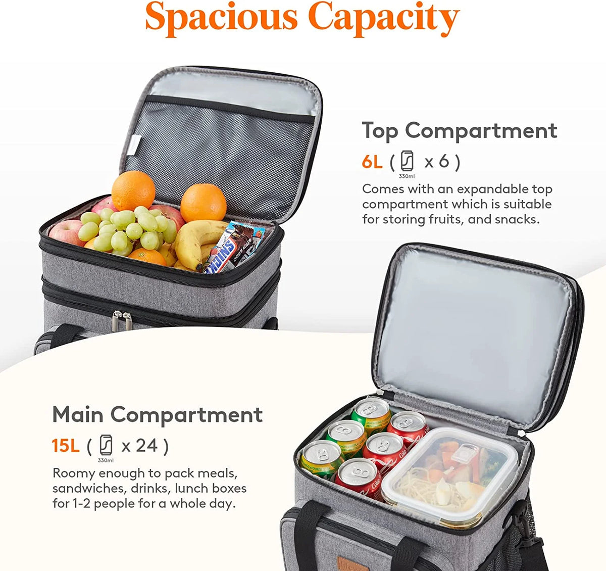 Grey Insulated Lunch Bag 21L X61304