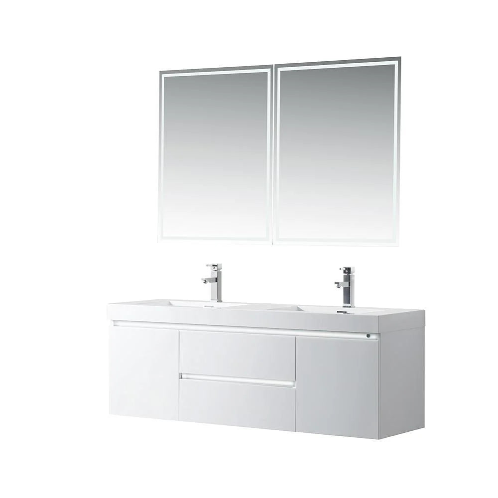 60 in. Double-Sink Wall-Hung Vanity With Resin Top O129960