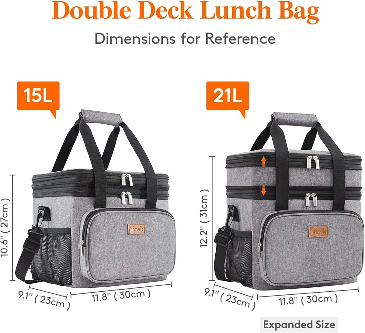 Grey Insulated Lunch Bag 21L X61304