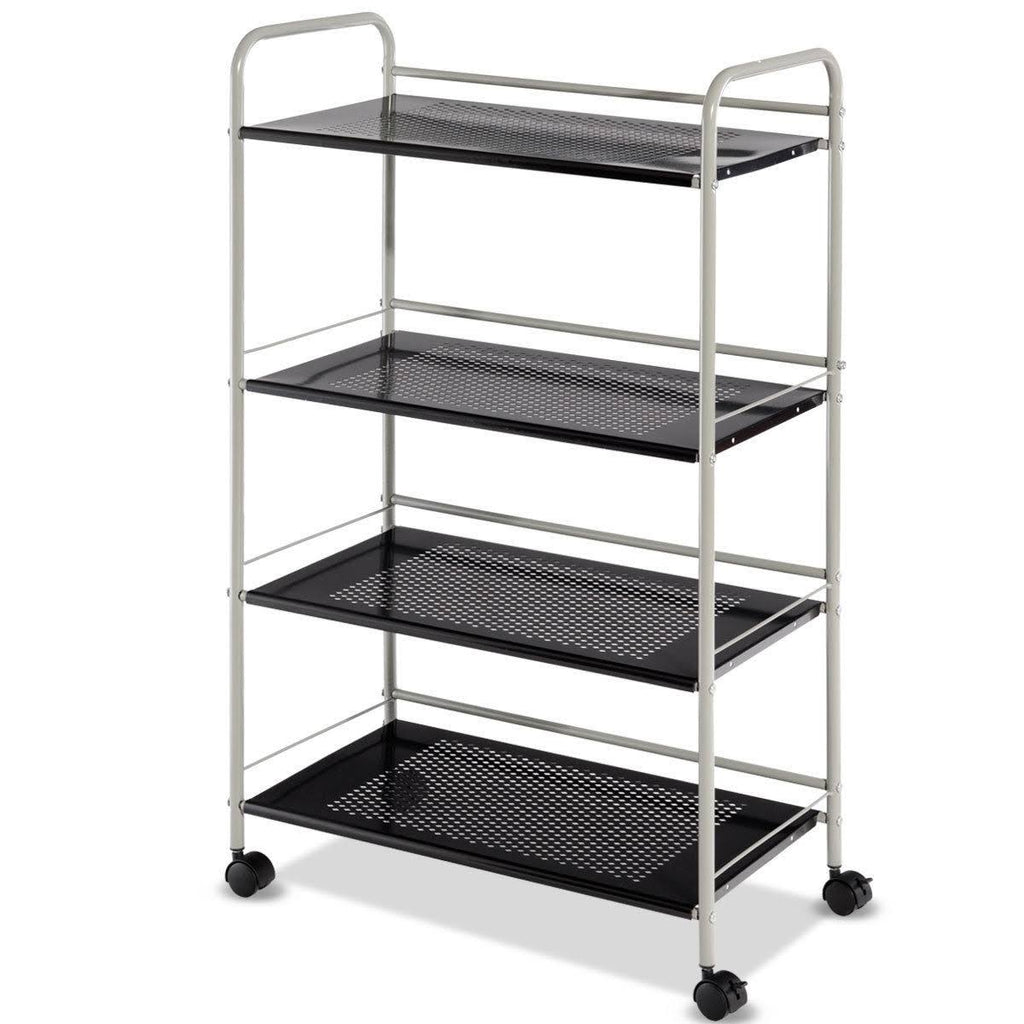4 Tiers Rolling Storage Cart Utility Trolley Q6379