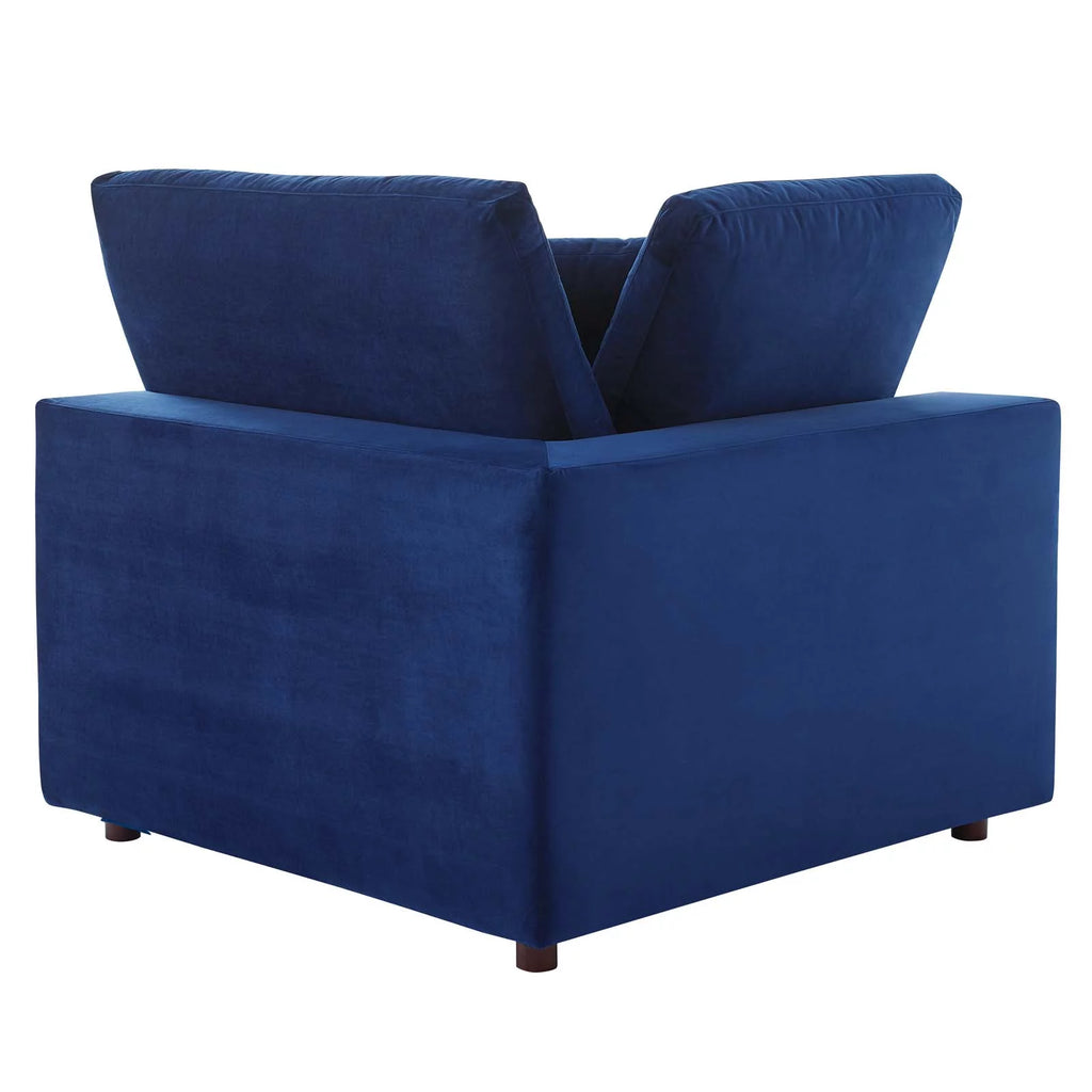 Blue Navy Velvet Sectional Sofa Set F657434
