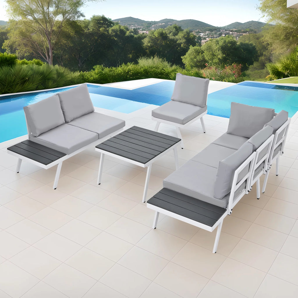 5 Piece Outdoor Patio Furniture Set Grey I21487