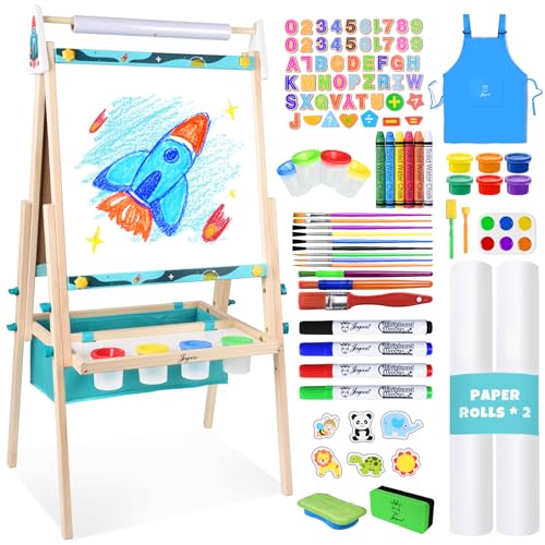 Adjustable Wooden Kids Art Easel with Whiteboard & Chalkboard N482