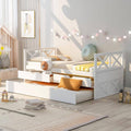 White Twin Size Wood Daybed with 2-Drawers and Trundle P351470