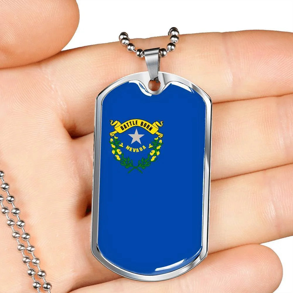 Stainless Steel or 18k Gold Dog Tag Necklace K52492