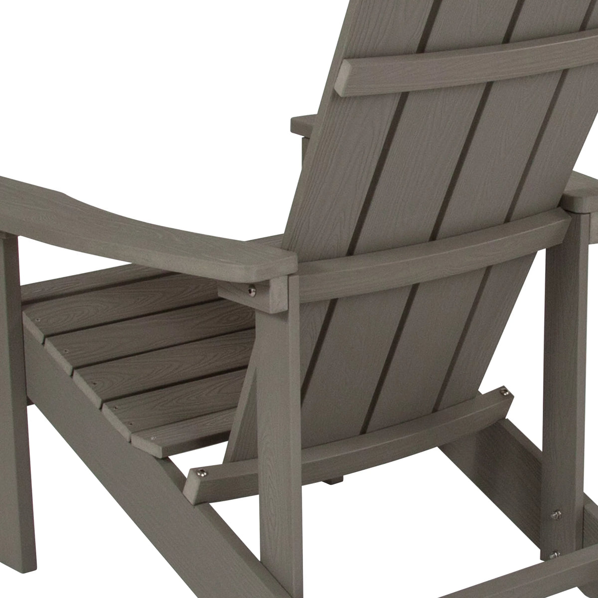 Set of 2 Gray All-Weather Poly Resin Adirondack Chairs G190461