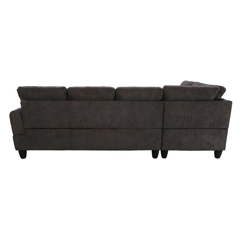 Linen Fabric Sectional Sofa Set in Dark Brown F759