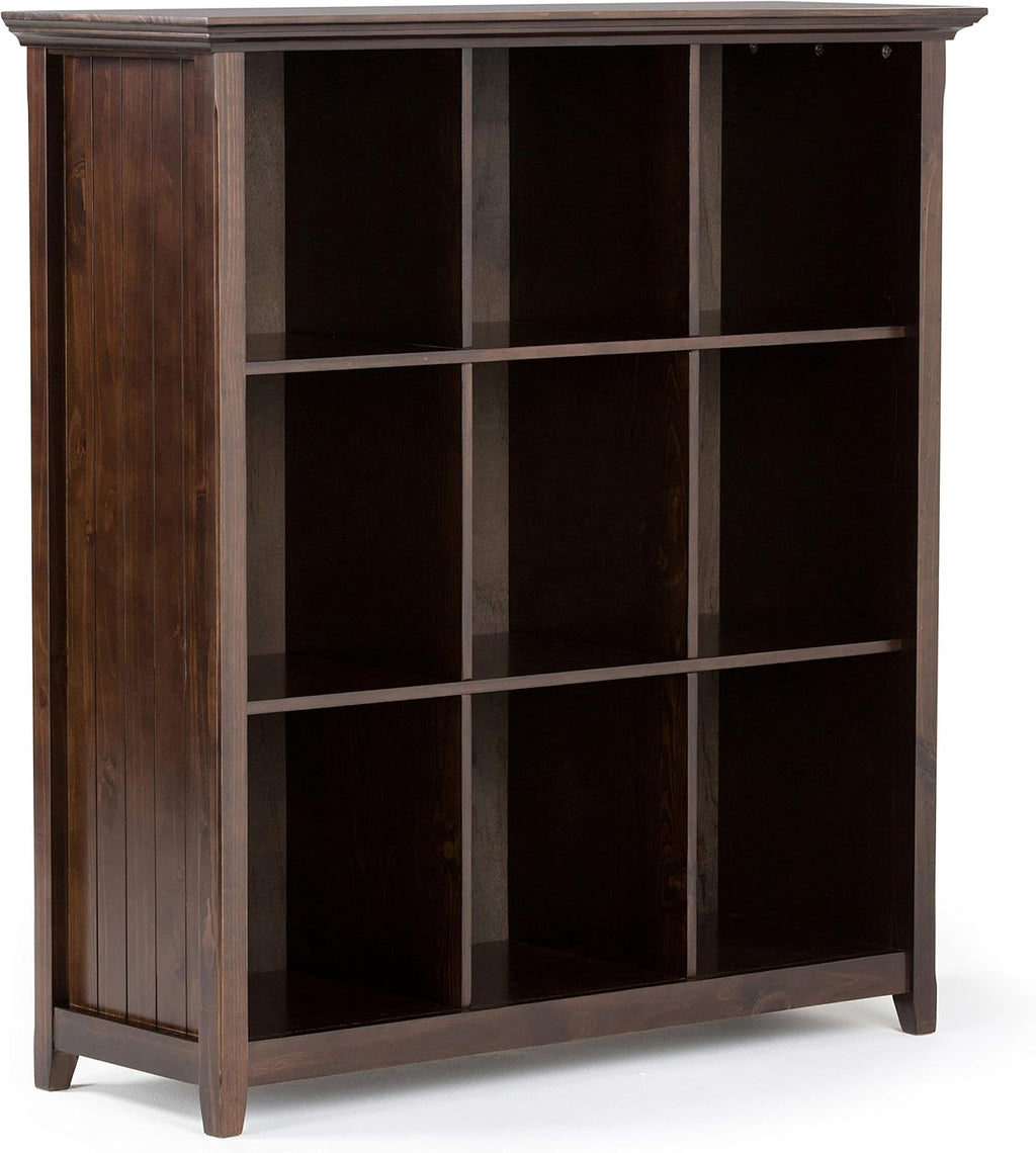 Black Solid Wood 9 Cube Bookcase with 9 Shelves L7853