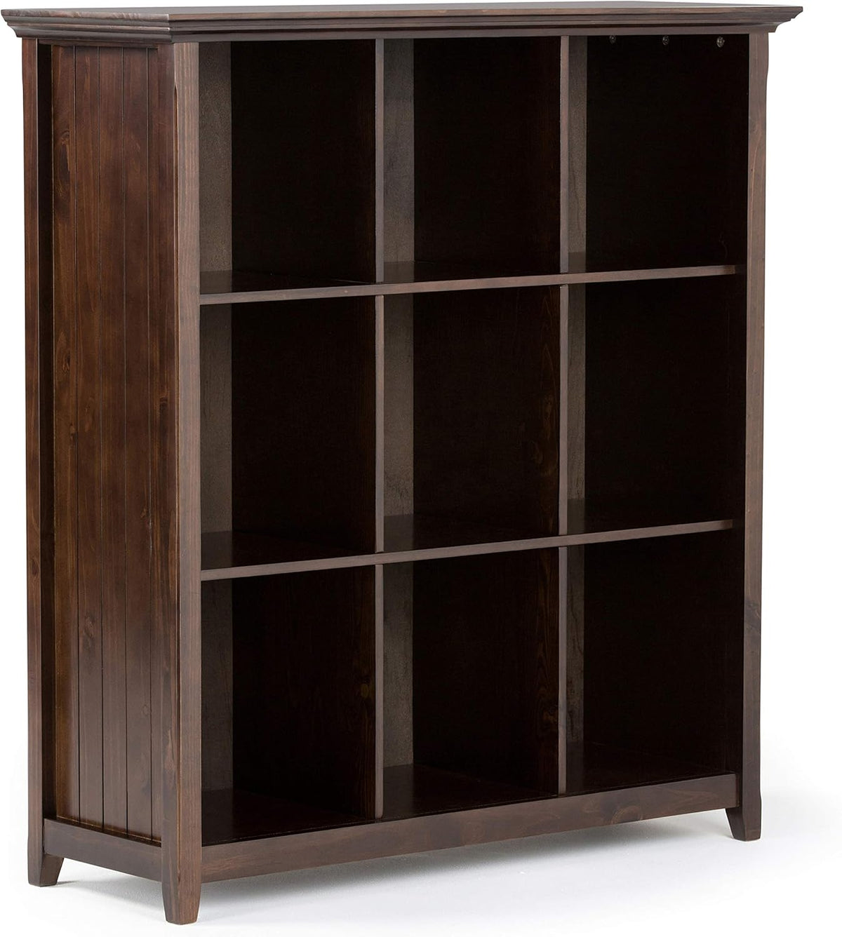 Black Solid Wood 9 Cube Bookcase with 9 Shelves L7853