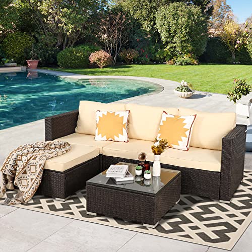 Oversize 5 Piece Wicker Patio Furniture Set Z7655