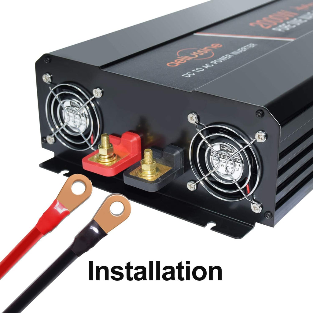 3000 Watt Pure Sine Wave Power Inverter 24 Volt DC to AC 110V 120V with LCD Display Remote Switch B593