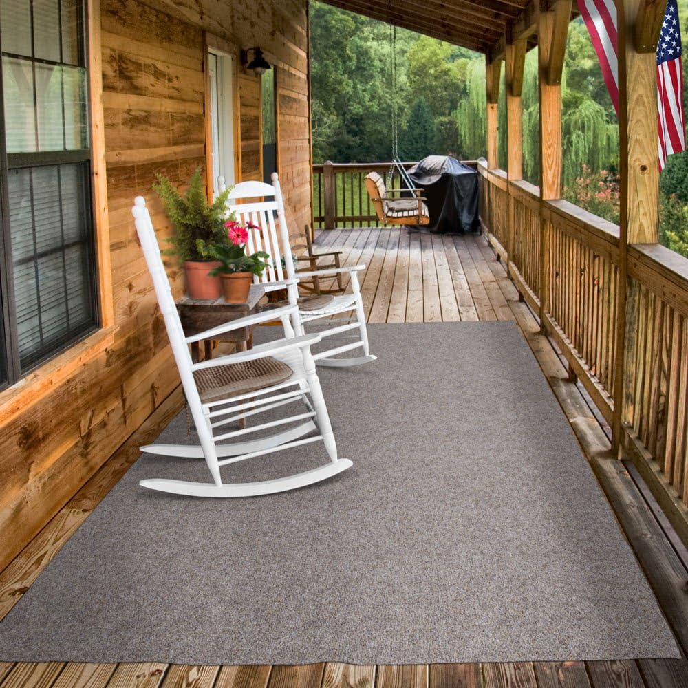 Indoor Outdoor Carpet with Rubber Marine Backing Brown 6 Feet x 15 Feet X13180