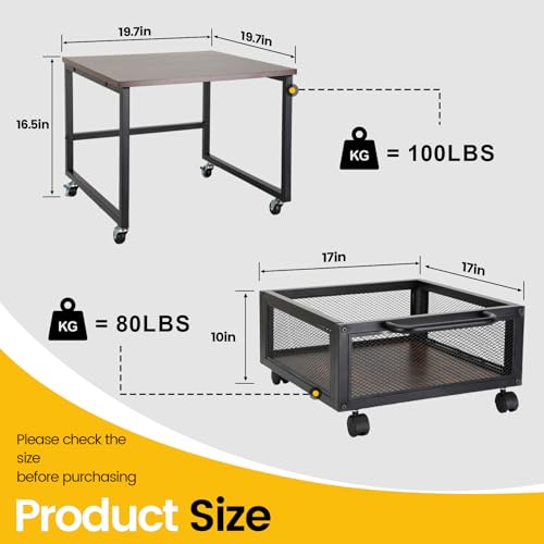 Retro Mini Fridge Stand with Wheels X290