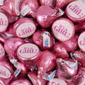 100 Pcs Pink Milk Chocolate Kisses with Stickers T267223