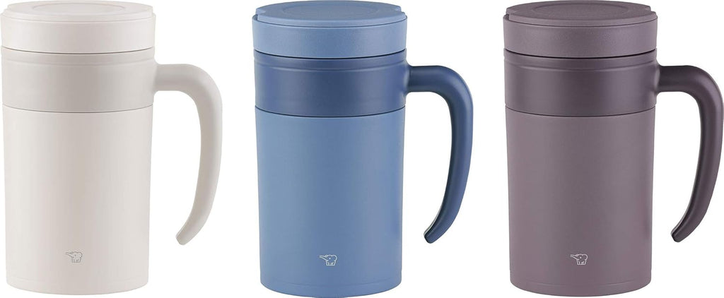 Off White 16-Ounce Stainless Tea Tumbler with Handle L178