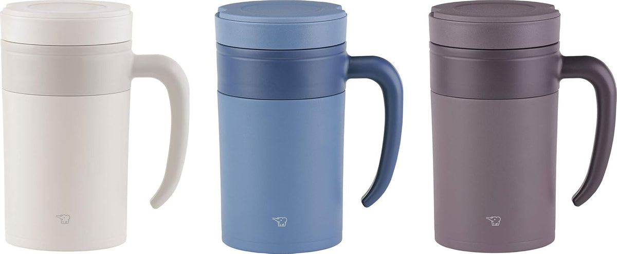 Off White 16-Ounce Stainless Tea Tumbler with Handle L178