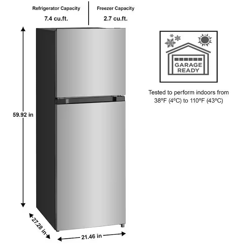 10.1 cu. ft. Top Freezer Refrigerator in Stainless Steel N711750