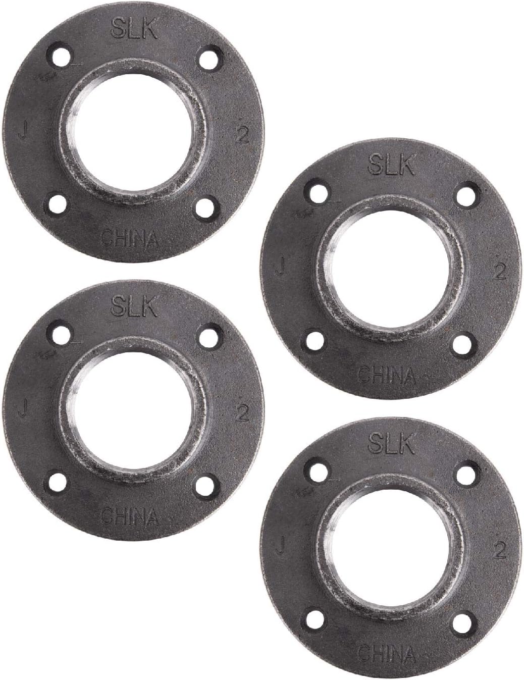 Cast Iron Floor Flange 4 Pack, Steel Grey, 2 Inch Threaded J588
