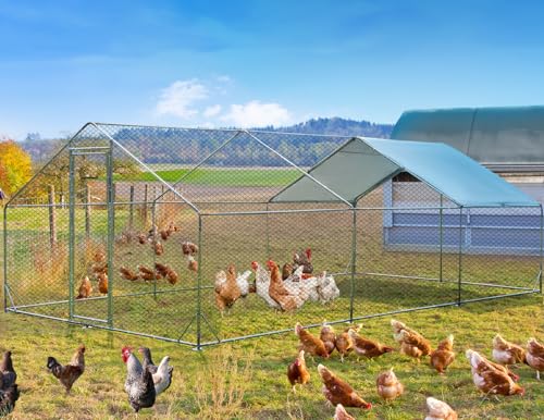 Metal Chicken Coop with Anti-Rust Steel & Waterproof Cover Z56193