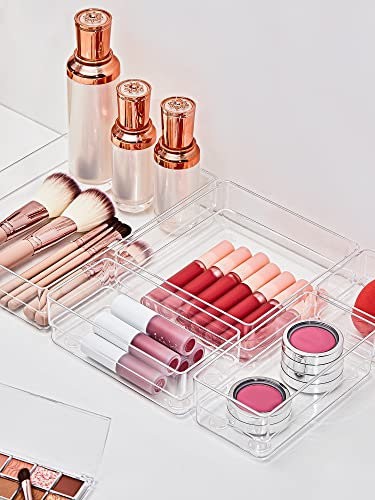 13-Piece Clear Drawer Organizer with Non-Slip Silicone Pads B40384