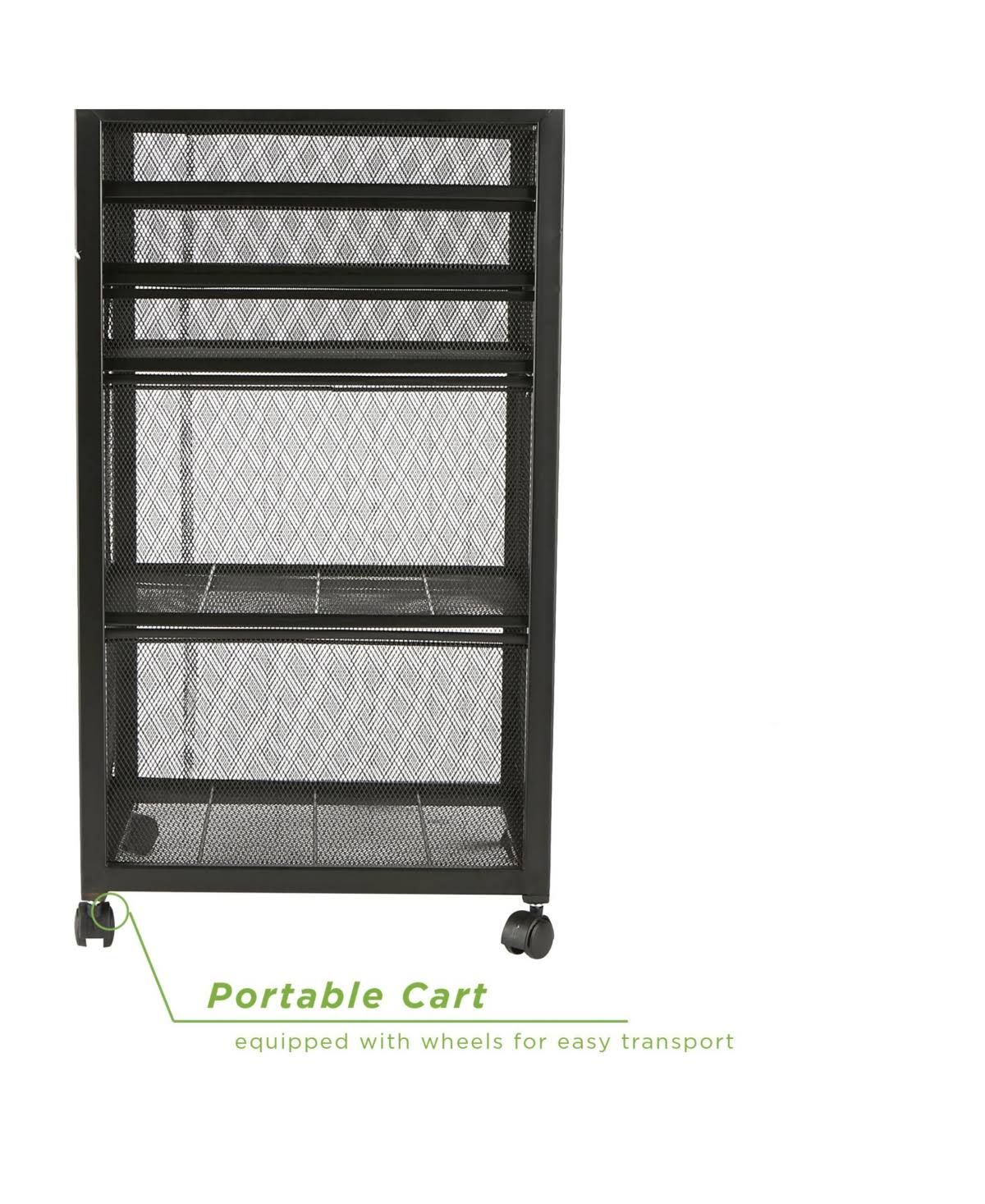 5-Tiered Drawer Storage Cart Black Z5783