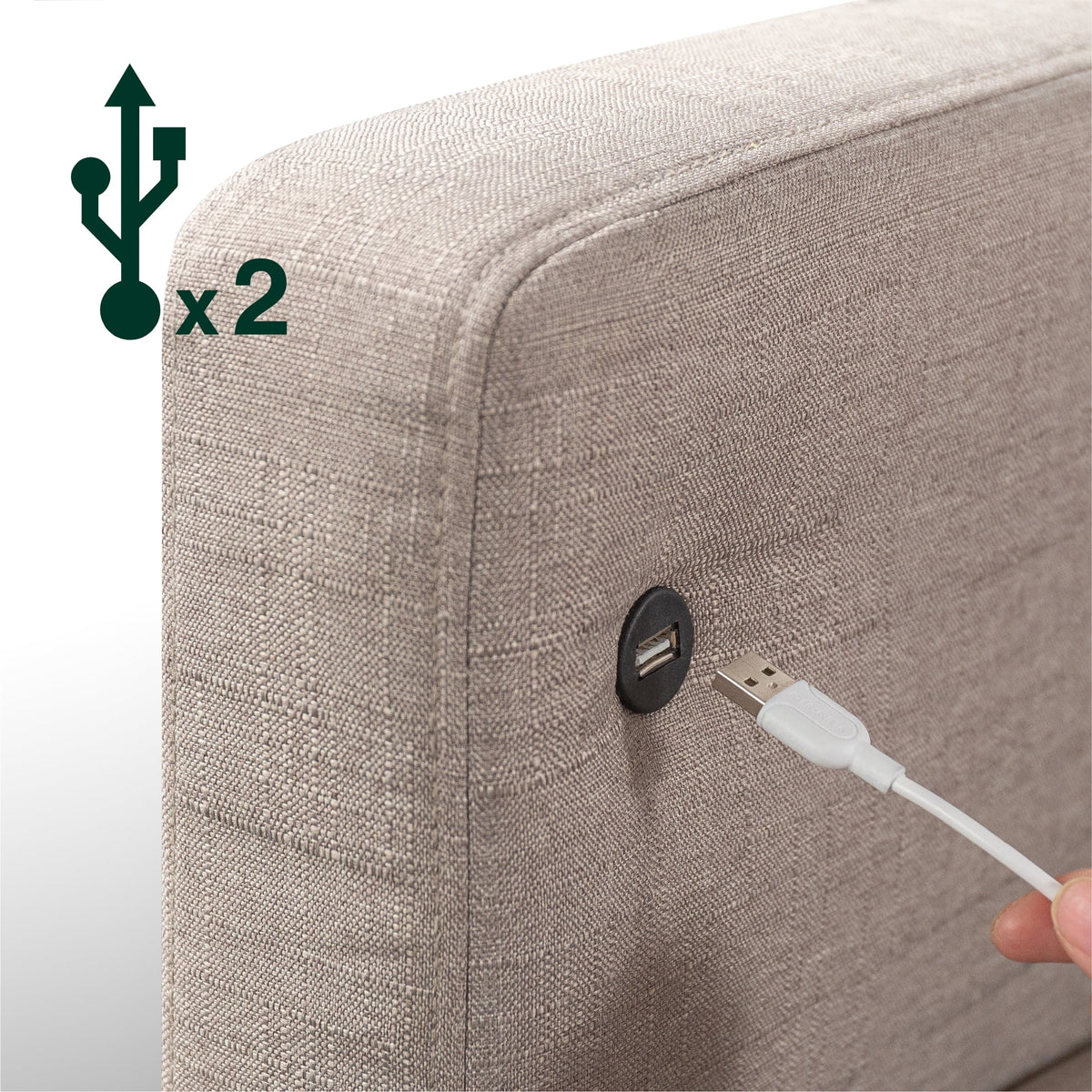 Fabric Sofa Couch with USB Ports N735775
