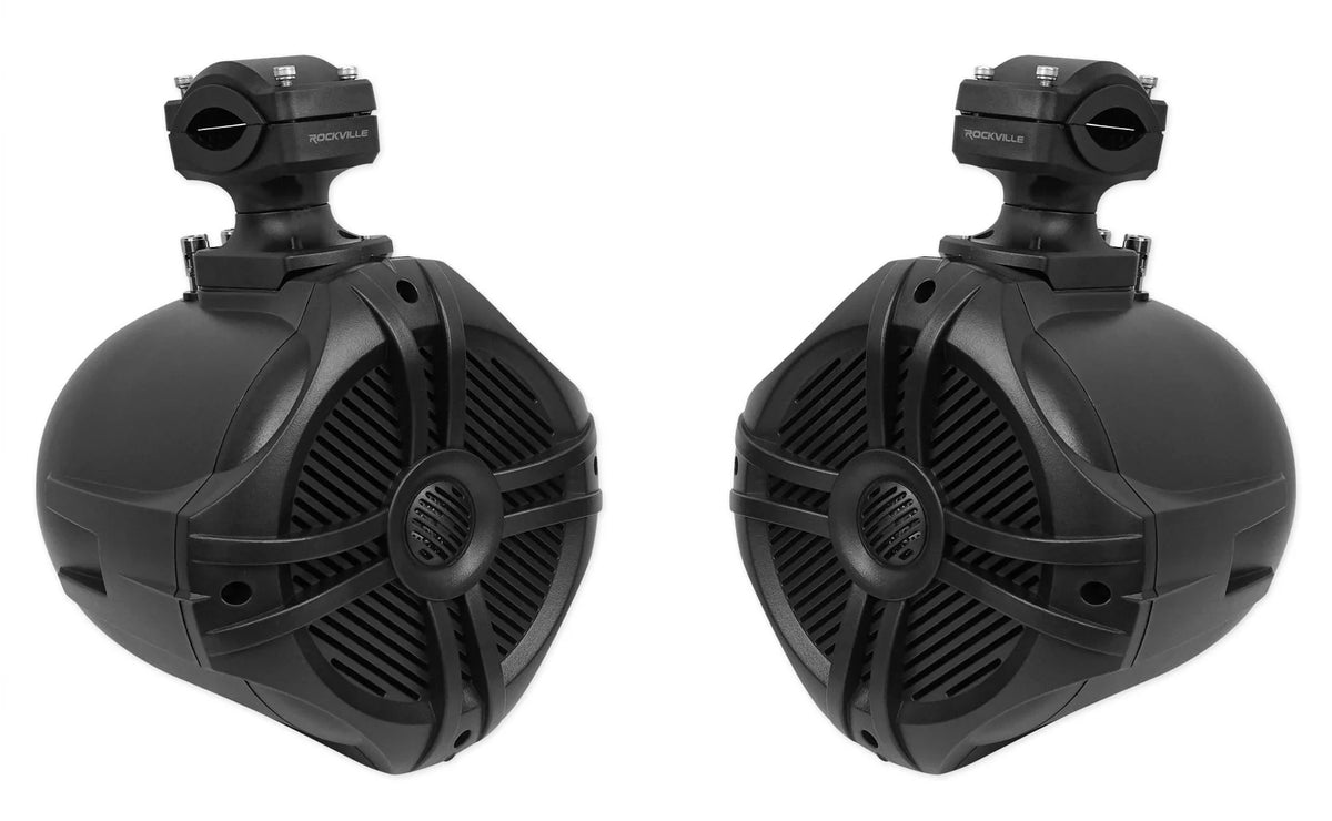 6.5 Black Marine Wakeboard Tower Speakers with Covers U9231
